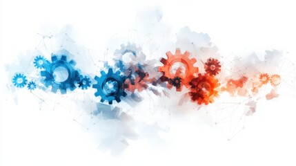 Poster - Dynamic corporate teamwork and interconnectivity abstract concept digital illustration modern business environment creative viewpoint