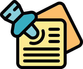 Poster - blue push pin securing sticky notes, symbolizing organization and reminders in work or personal life