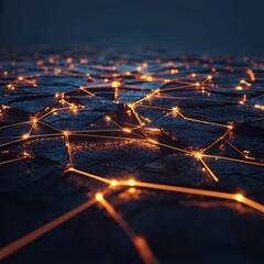 Poster - Enhancing corporate teamwork through interconnected networks digital space gigapixel art futuristic environment abstract viewpoint