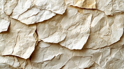 Wall Mural - Crumpled paper texture with varied shades and folds