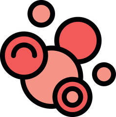 Poster - Nitrous oxide molecule structure showing red atoms and bonds, useful for scientific and educational purposes