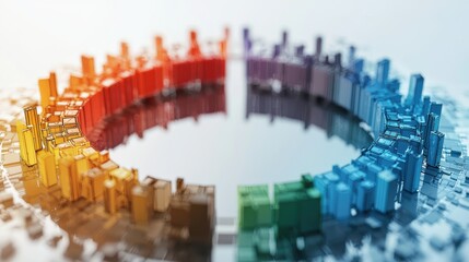 Poster - Customer segmentation visualization market analysis infographic business environment aerial view abstract representation of distinct market groups
