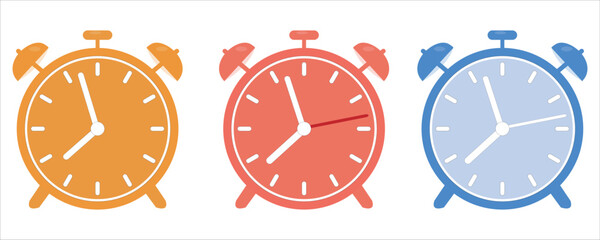 Wall Mural - alarm clock vector set isolated on a white background