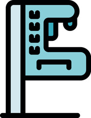 Poster - Drilling machine icon represents industrial metalworking processes, focusing on precision and manufacturing