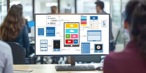 Poster - ux ui design process for brisk mobile application and website . creative prototype of wireframe for 
