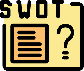 Poster - Swot framework is used to evaluate strengths, weaknesses, opportunities, and threats, posing a question about strategic planning