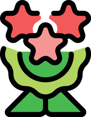 Poster - Colorful award trophy with three stars celebrating excellence, achievement, and winning