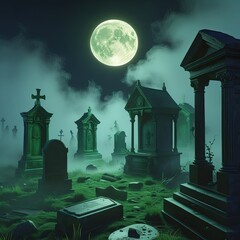 Wall Mural - halloween night scene