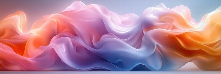 Poster - Soft pastel waves create a serene abstract background for creative designs and projects