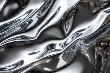 Poster - exploring the beauty of abstract liquid metal with smooth, flowing textures and reflections