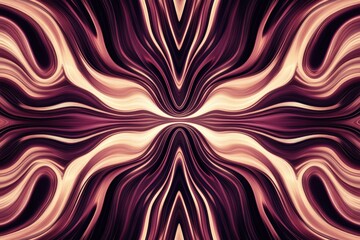 Poster - Symmetrical waves create a mesmerizing abstract pattern in warm tones