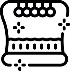 Poster - simple black and white illustration of newton's cradle balancing balls over a wavy base, symbolizing