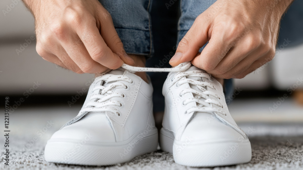 Parent-Child Bonding Through Playful Shoe-Tying photo