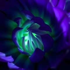 Poster - Vivid close-up of a luminous flower capturing unique colors at twilight . Generative AI