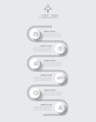 Fototapete - Vector business Presentation Connecting Steps Infographic Template