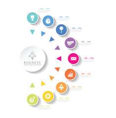 Fototapete - Vector business Presentation Connecting Steps Infographic Template