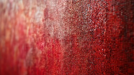 Poster - Close up of a textured canvas featuring deep reds and subtle variations in hue and pattern