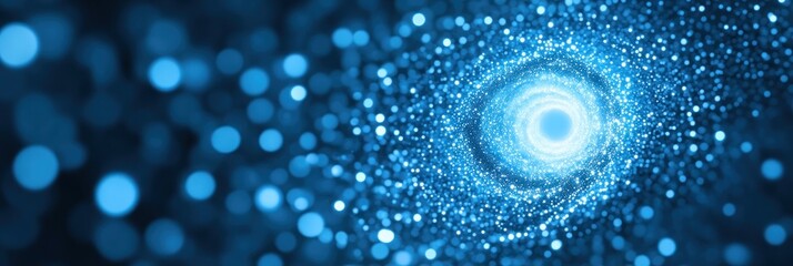Aufkleber - vortex of bright blue particles swirling in a cosmic formation creates an enchanting visual effect