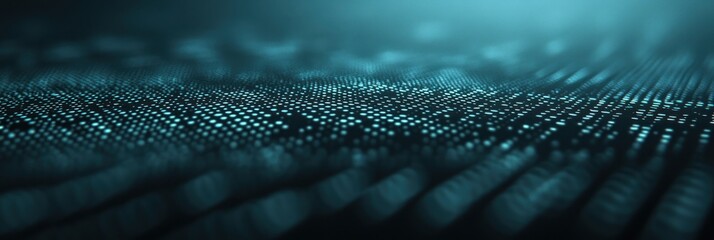 Fototapete - A network of illuminated dots flows in a mesmerizing pattern, symbolizing data transfer and connectivity