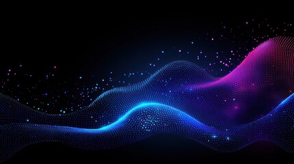 Poster - Vibrant waves of color flow smoothly in a dark setting, creating a stunning abstract visual effect