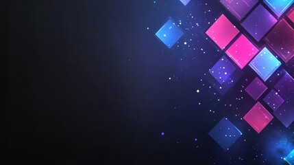 Poster - Bright geometric shapes in various colors create an engaging abstract background with star like effects