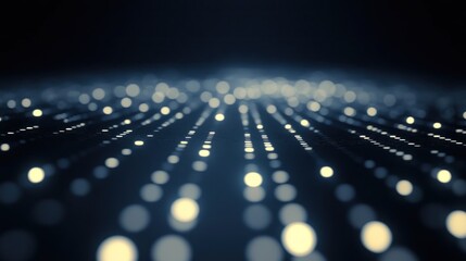 Fototapete - Bright particles illuminate a dark background, creating a captivating visual display with depth