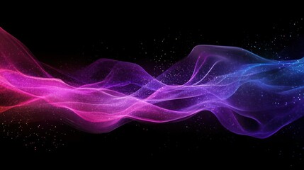 abstract purple and blue cosmic waves on black background