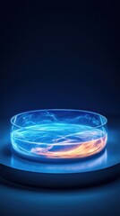 Poster - Futuristic medical research action in abstract glowing petri dish clean technical environment innovative viewpoint