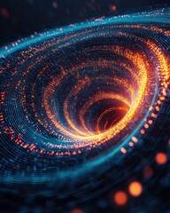 Poster - Dynamic visualization of abstract swirling medical advancements digital realm graphic design futuristic environment aerial perspective