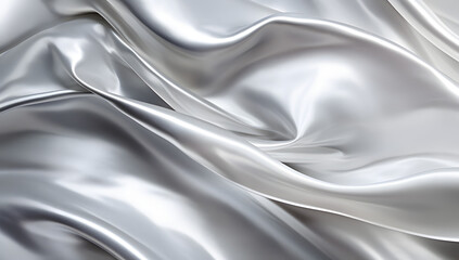 Poster - Silver silk cloth texture