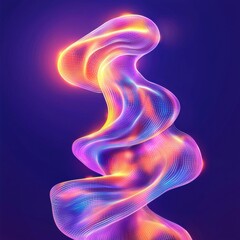 Poster - Dynamic abstract medical holograms futuristic environment digital art glowing swirls artistic viewpoint