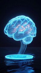 Poster - Futuristic medical advancements abstract ai brain concept digital art dark environment close-up view innovation in medicine