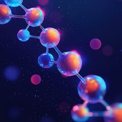 Poster - Vibrant molecular structures representing medical breakthroughs in science digital art abstract environment macroscopic view