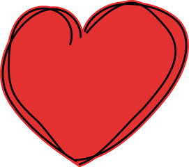 Heart continuous line drawing. Single hand drawn contour heart, love, romance, wedding. Shape heart lineart. Single lineart sketch heart. Symbol love. Heart fashion Simple icon on white background.