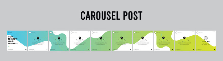 Wall Mural - set of linkedin carousel post, editable social media instagram carousel post, modern and creative bu