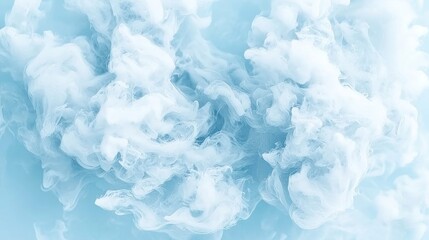 Poster - Ethereal Blue Smoke Swirls, delicate translucent plumes dance gracefully in a captivating display, evoking a sense of tranquility and modern elegance.