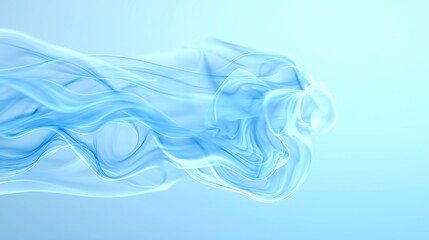 Poster - Ethereal Blue Smoke Dance, swirling plumes in a mesmerizing flow, creating a dreamy atmosphere, perfect for modern design and digital projects.