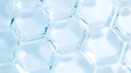 Poster - Glassy Hexagon Motion Background, shimmering transparent patterns create a dynamic, modern atmosphere, ideal for high-tech presentations and digital displays.