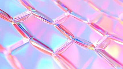 Poster - Glassy Hexagon Motion Background, shimmering transparent patterns in dynamic flow, embodying a sleek, high-tech aesthetic with ample free space for design elements.