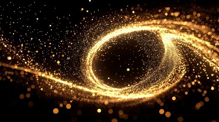 Poster - Luminous Particle Swirl Motion Design, dynamic trails of light creating complex patterns, perfect for technology-themed visuals in high-definition settings.
