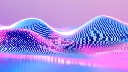 Poster - Neon Blue Grid Motion, vibrant digital lines rhythmically pulsating, exuding a contemporary sci-fi atmosphere, high-definition clarity enhances the immersive experience.