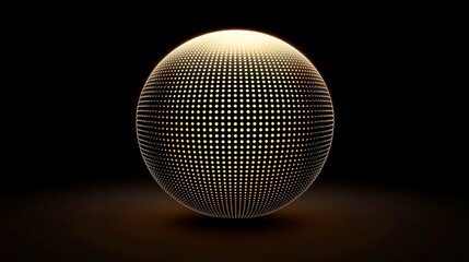 Poster - Pulsing Dotted Sphere Animation, a vibrant 3D orb with luminous dots that rhythmically expand and contract, creating a mesmerizing visual effect in high definition.