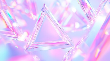 Poster - Vibrant Triangular Prism Animation, dynamic colorful geometry spinning in an endless loop, radiating creativity and energy in a visually engaging display.