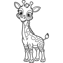 Wall Mural - cute giraffe coloring page for kids