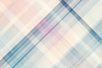 Poster - Modern plaid pattern with overlapping lines in pastel shades on light gray background