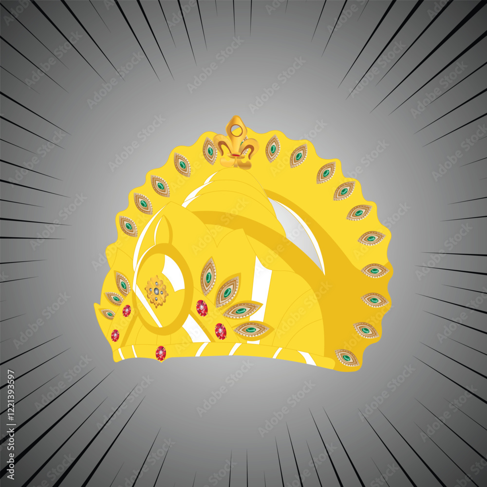 Golden King crown. Vector illustration isolated on white background ...