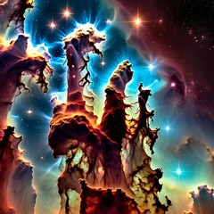 Wall Mural - carina nebula: gaseous formations and stellar background