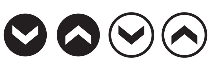 Fototapete - Swipe icon set. Swipe up arrow icons. Arrow buttons for social media. Scroll pictogram. Web icons. Vector illustration.
