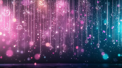 Poster - A mesmerizing background filled with colorful bokeh lights and glowing spheres, creating a dreamy and enchanting atmosphere.