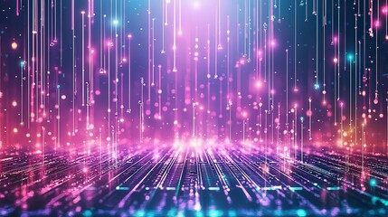 Poster - A stunning, vibrant digital background featuring colorful lights and glows, perfect for use in creative projects or digital designs.